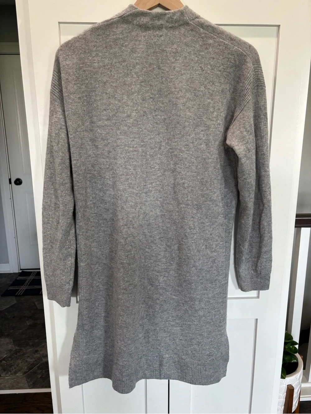 Halogen Gray Open-Front Long Cardigan